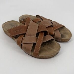 Josef‎ Seibel Leather Comfort Sandals Womens EU 39 US 8 Brown Slip On